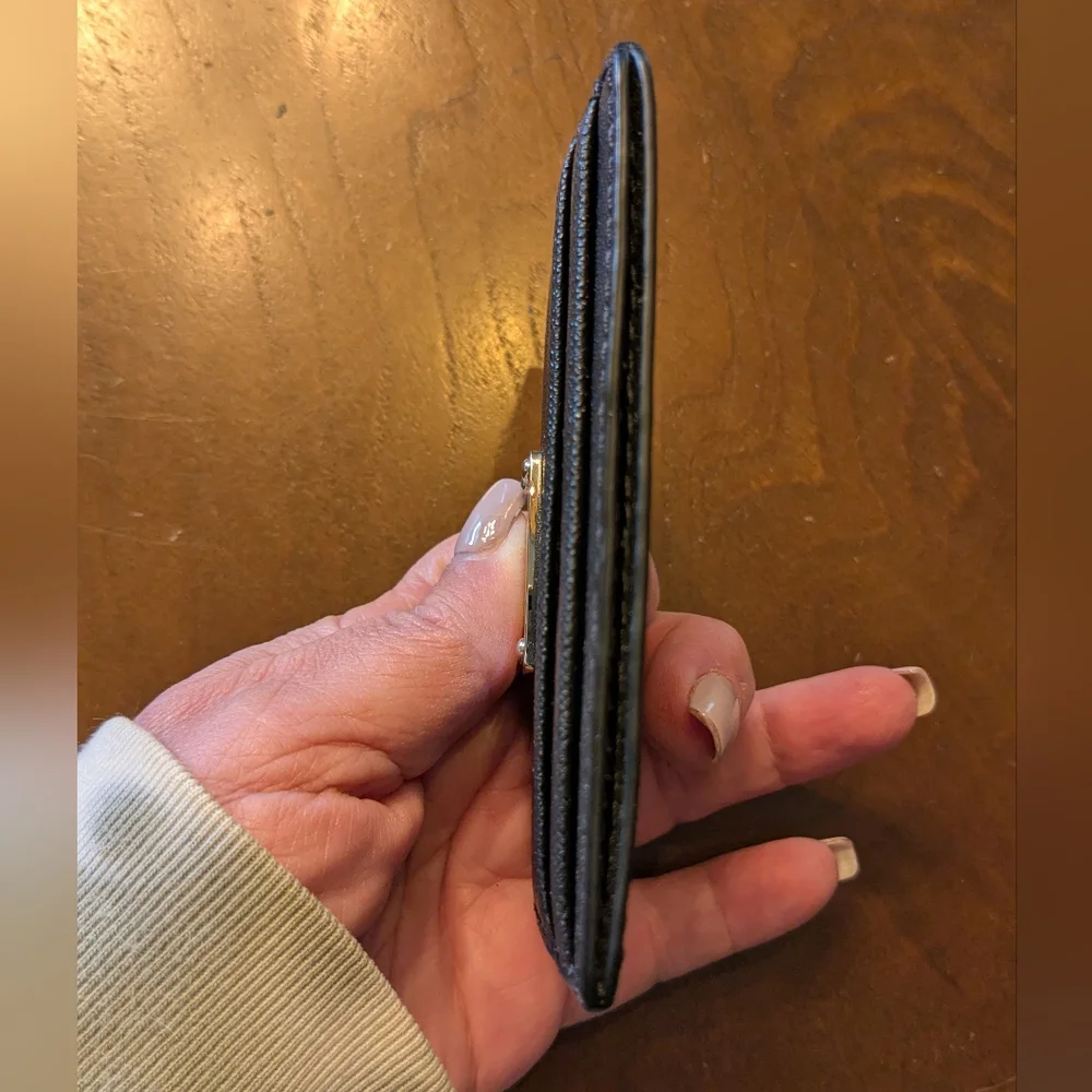 Michael Kors Black Leather Jet Set Card Case